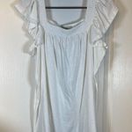 Downeast  White Cap Ruffle Sleeves Lace Time Blouse Anthropolog Medium EUC #2540 Photo 0