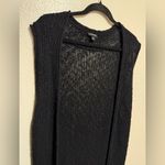 Torrid  Long Black Knitted Duster Vest | Open Cardigan Photo 2
