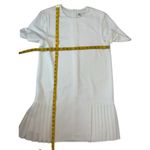 ZARA Size M White Pleated Hem Short Sleeve Midi Dress Photo 6
