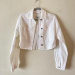 Abercrombie & Fitch  White Cropped Denim Jacket size XS  boyfriend Boxy fit Photo 4