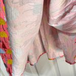 Vibrant Pink Umbrella Print Casual Fit Flare Dress Large Photo 3