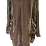 CP Shades Teton Tunic Size XS Brown Velvet Lagenlook Flowy Boho Top Made in USA Photo 3