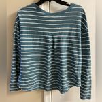 We The Free crewneck top boxy fit striped dark teal oversized Small Photo 4
