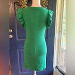 ZARA  Vibrant Green Mini Dress with Ruffle Sleeves size L. Photo 3