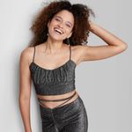 Wild Fable Womens XXL Solid- colored lurex glitter flare high rise pants Set Photo 1