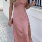 ZARA  Sleeveless Buttoned Side Slit Midi Slip Dress Dusty Pink Women's Size S Photo 1