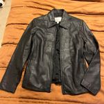 Nine West Black Leather Jacket Photo 0