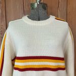 Silton California Vintage Retro Striped Ski Sweater 70s Taiwan ~ Large💛 Red Photo 2