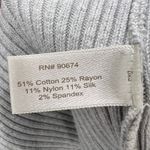 Boston Proper Gray Mock Neck Zip Up Sweater Women's Small Silk Blend Rib Knit Photo 4