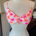 Bikini Set Neon Orange Pink White Checkerboard Top Small Bottoms Medium Size undefined Photo 4