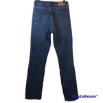 ZARA  Blue High Rise Button Fly Raw Hem Jeans Size 4 Photo 1