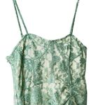 Cider  Womens Green Lace Ruched Midi Dress Size L Cottagecore Fairycore Slipcore Photo 3