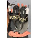 DKNY Flat Buckled Sling Back Logo Sandal Heeled Size 6 New in Box MSRP $154 Photo 9