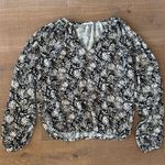 Ramy Brook black sabbath printed blouse long sleeve Photo 1