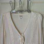 belle du jour  medium Ivory Peasant V Neck With Lace Boho Photo 7