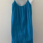 Pink Chicken Dress Womens Medium Blue Boho Hippie Gauzy Embroidered Flowy Tassel Photo 1