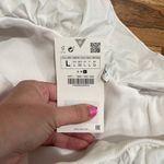 ZARA  Ribbed Ruffled Asymmetrical Thong Bodysuit White Size Large New Photo 5