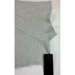 Mono B Women's Medium Waffle Knit Crop Top Raw Hem 3 Button Light Blue Photo 4