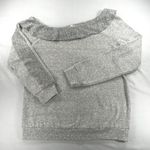 Lanston Gray Off The Shoulder Long Sleeve Pullover Sweatshirt Top Photo 0