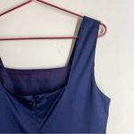 Donna Ricco  Navy Blue Special Occassion Maxi Dress Square Neckline Side Slit Photo 3