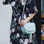 ZARA Woman Women's Kimono Wrap Black Crane Hi Low Dress Blogger Favorite Medium Photo 0