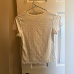 Olivia Rae  White Eyelet Knot Tee Crop Embroidered Medium Top Photo 2
