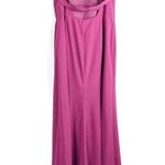 DESSY COLLECTION Cutaway Shoulder Crepe Column Gown Halter Criss Cross Back 14 Red Photo 1