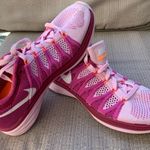 Nike Pink Flyknit Lunar2 Athletic Shoes Photo 2