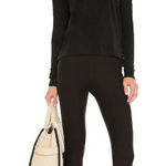 Plush Cotton Fleece Lined Leggings in Black Small Womens Joggers Photo 0