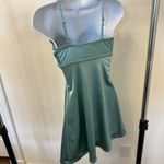 Altar'd State Altar’d State Spaghetti Strap Sleek Green Satiny Slip Bodycon Dress NWOT Photo 5