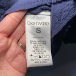 Driftwood  Navy Blue Eyelet Embroidered Floral Puff Peasant Blouse Women's Small Photo 9