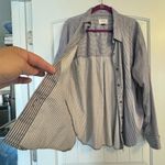 American Eagle Women’s Blue & White Stripe Button down Shirt Size XL Photo 1