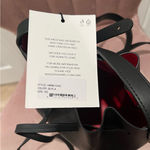 NWT Mansur Gavriel BUCKET BAG Vegetable Tan Leather Black Flamma Red Photo 8