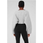 Alo Yoga Cable Knit Shawl Athletic Heather Grey One Size Gray Photo 1