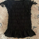Boutique Ruched Black Top Photo 0
