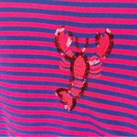 Quacker Factory Striped 3/4 Sleeves Sequin Lobster Shoulder Accents Top Medium Photo 7