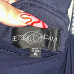 Betsy and Adam  Draped Rhinestone Cocktail Dress Blue Silver Size 10 Photo 4