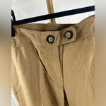 BCBGMAXAZRIA NWOT BCBG Linen blend Straight Leg Brown Pants Size 4 Button Photo 1