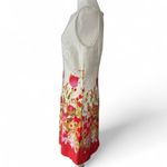 Chadwick's  white Red and Orange Floral Dress fully lined size 10 Photo 3
