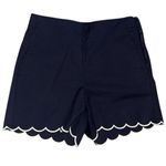 Ann Taylor Navy blue scallop shorts with white trim Photo 0