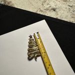 Signed AJC Christmas Tree Pin Brooch Gold Tone Photo 9