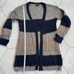 Yida Made in Italy Metallic Striped Open Front Cardigan Blue, Bronze & Silver Blue Size L Photo 2