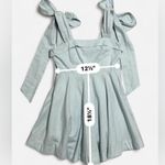 Light Blue Bow Strap Fit & Flare Mini Dress | Size S Photo 6