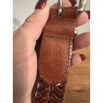 Coach Vintage  Tan Brown Leather Silver Brass Buckle 5922 Braided Belt 42" Size Photo 3