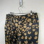 Jenni Kayne  Black And‎ Gold Silk Leopard Print Straight Leg Pant Photo 4
