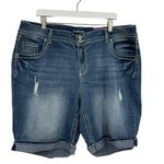 Lane Bryant Denim Bermuda Shirts Bling Rhinestone Pockets Size 22 Photo 0