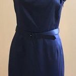 Eliza J  Satin Bodycon purple Blue 1 Shoulder Bow SZ S 8 runs small Belt … Photo 0