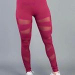 Buffbunny  Anastasia Mesh Leggings High Rise Sheer Red Burgundy athletic Pants S Photo 1