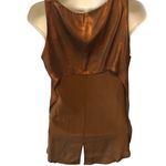 Barney's  New York SILK Drape Neck Tank Shell XS Sleeveless Summer Bronze Career Photo 3