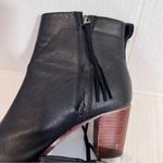 Toms Black Leather Ankle Heeled Boots Womens 8.5 Fall Casual Classic Booties Photo 4